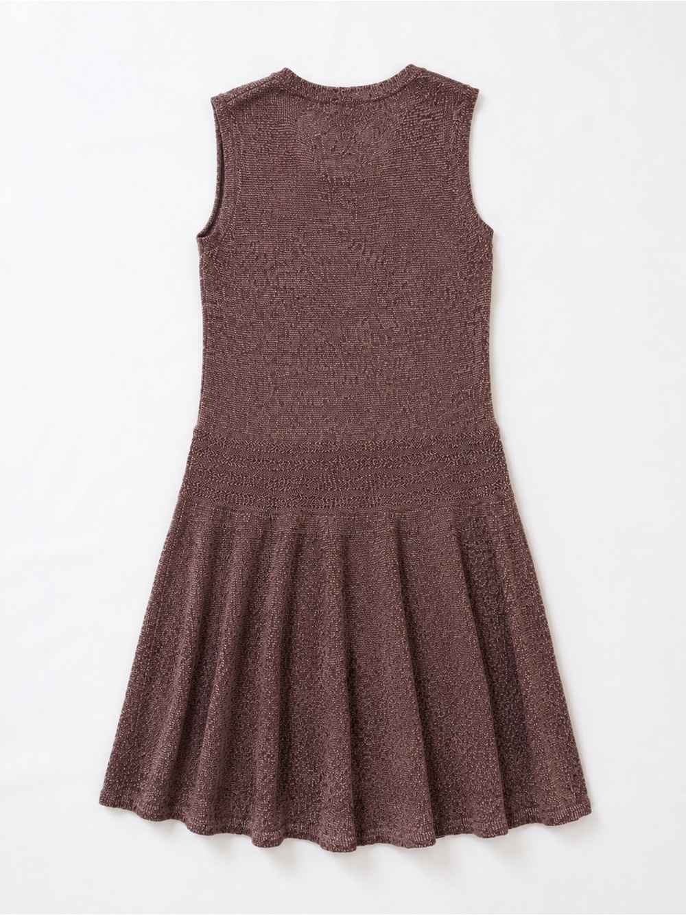 Jones New York Metallic Purple& Gold Sleeveless Textured Midi Sweater Dress Sz L - Picture 4 of 6